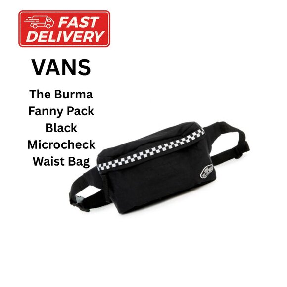 VANS The Burma Fanny Pack Black Microcheck Waist Bag - Picture 1 of 7